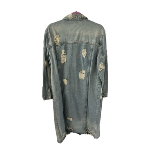 Long Demin distressed jacket - Picture 5 of 5